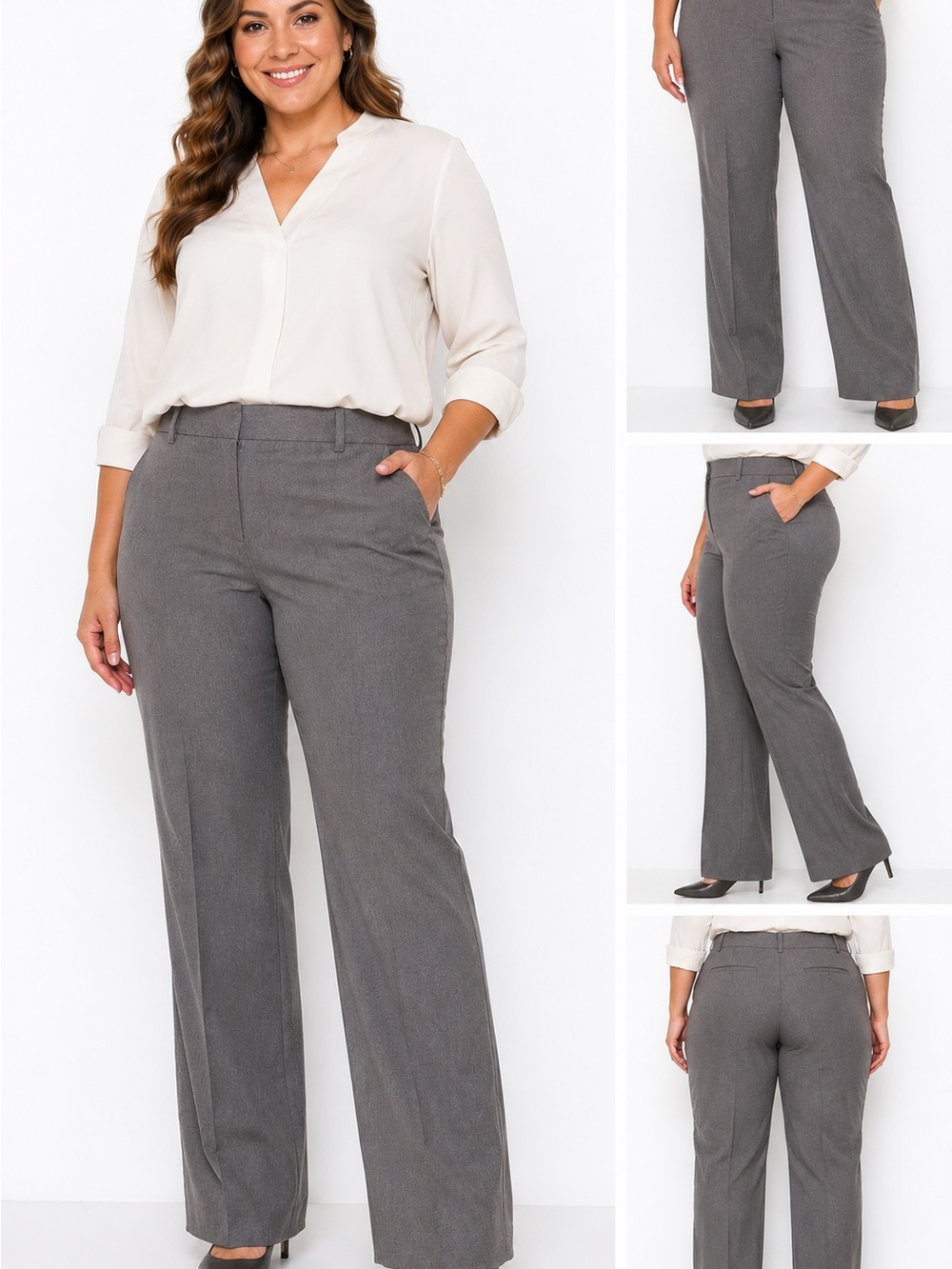Van Heusen Women’s Dress Pants – Size 14 Regular – Gray – Excellent Condition
